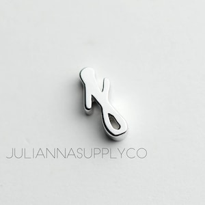 Letras iniciales de plata J Charms Cursiva