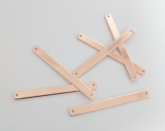 10 Rose Gold Bar Pendants (50x5) for Engraved Bar Necklaces Stamping Engraving