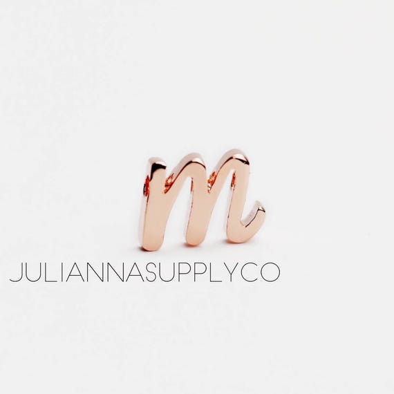Rose Gold Initial Letters M Charms 