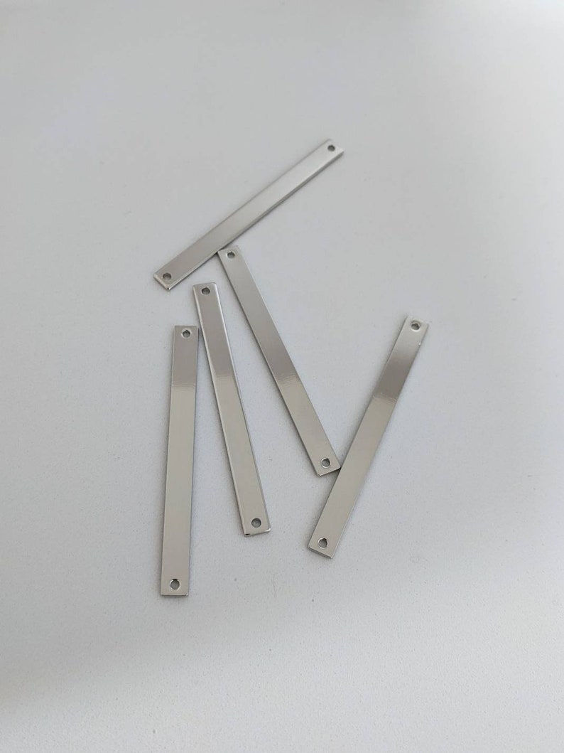 for Engraved Bar Necklaces Stamping Engraving 10 Silver Bar Pendants 50x5