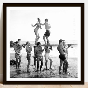Surfers Beach Party Retro Photo - Printable Vintage Photo Poster - Instant Download Easy Print JPG File for Collecting Printing Framing