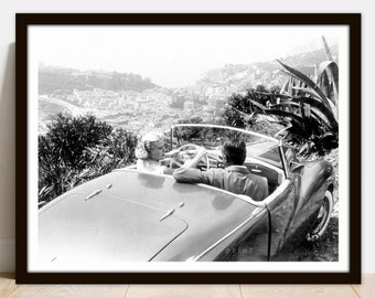 Grace Kelly in Convertible Car - Printable Vintage Photo Poster - Instant Download Easy Print JPG File for Collecting Printing Framing