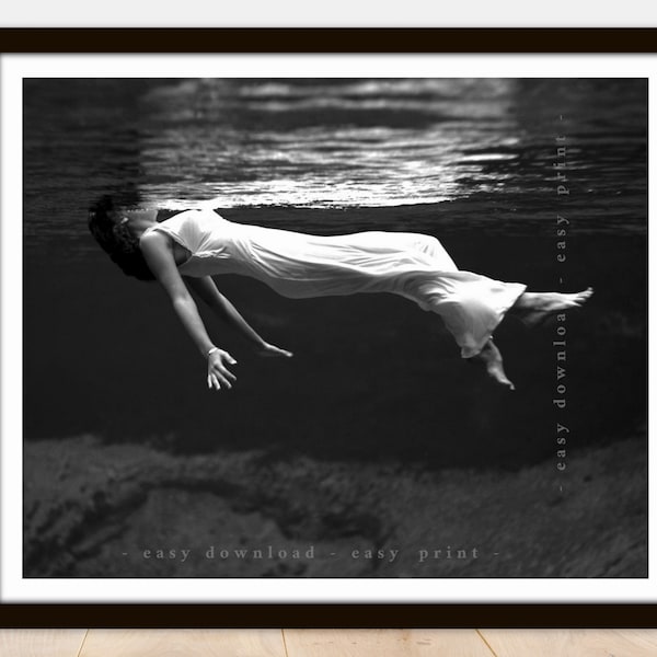 Frau schwimmende Unterwasser-Foto - druckbare Vintage Foto Poster - Instant Download easy Print JPG-Datei für das Sammeln Druck Framing