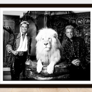 Siegfried y Roy, Lion - Póster fotográfico vintage de un espectáculo en Las Vegas (descarga digital)