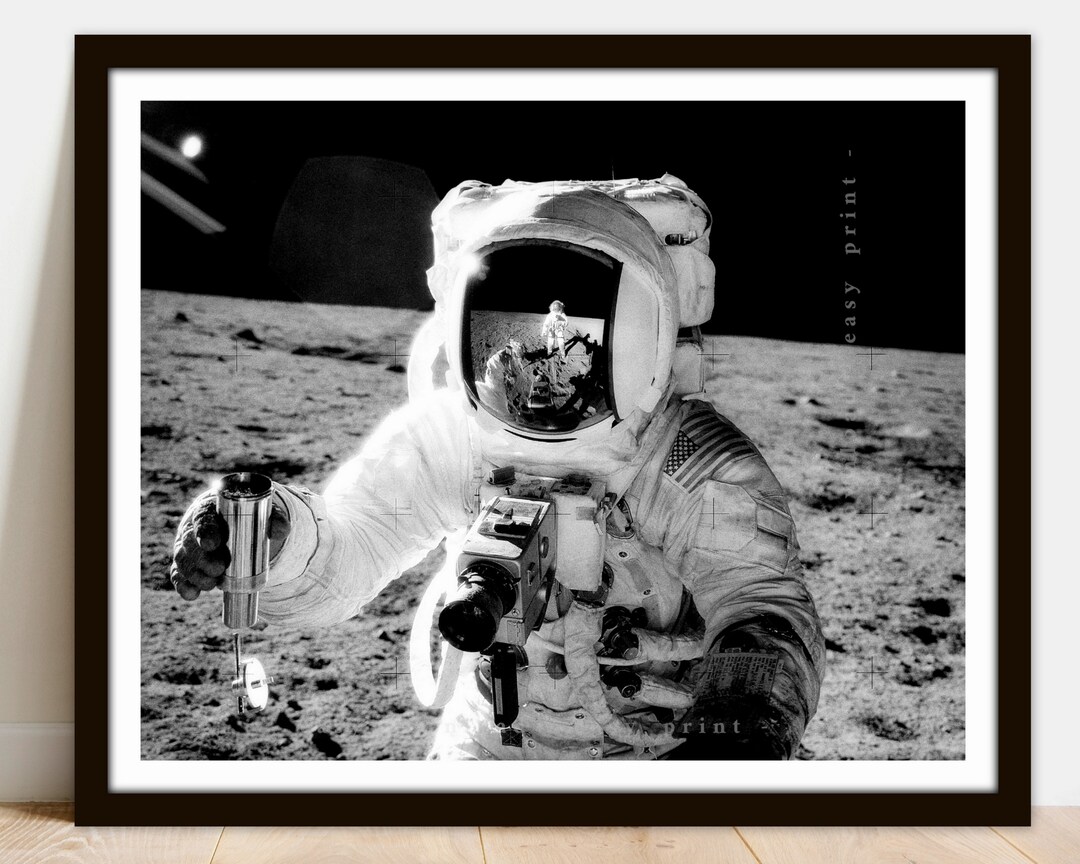 Astronaut on the Moon NASA Photo: Vintage Space Poster (digital ...