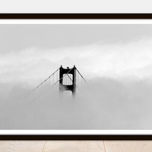 San Francisco Golden Gate Bridge im Nebel Druckbares Vintage Foto Poster -Instant Download Easy Print JPG Datei zum Sammeln Von Druckrahmen
