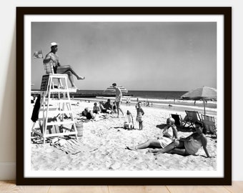 vintage Beach Photo 1950s - Affiche photo vintage imprimable - Téléchargement instantané Easy Print JPG Fichier JPG pour la collecte de cadrage d’impression