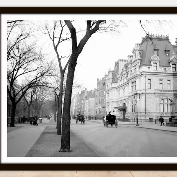 New York Fifth Avenue in 1903 NYC - Printable Vintage Photo Poster -Instant Download Easy Print JPG File for Collecting Printing Framing