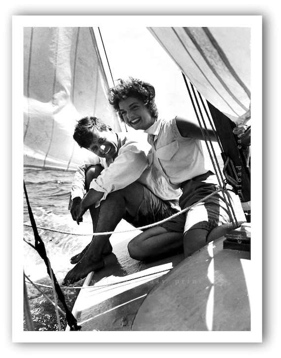 JFK & Jackie Kennedy Sailboat Photo: Vintage Printable Wall Art