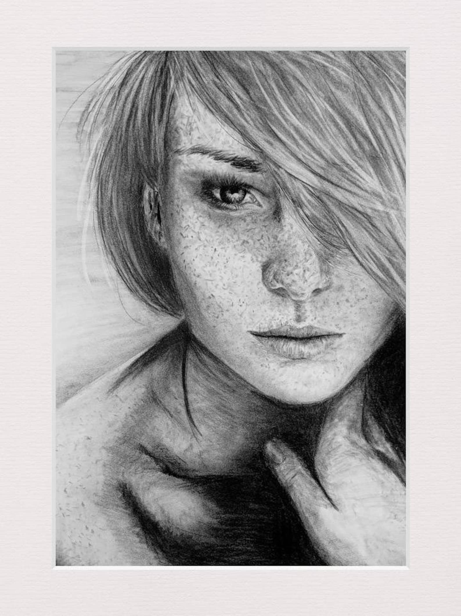 Portrait dessin au fusain dessin au crayon portrait de Etsy France