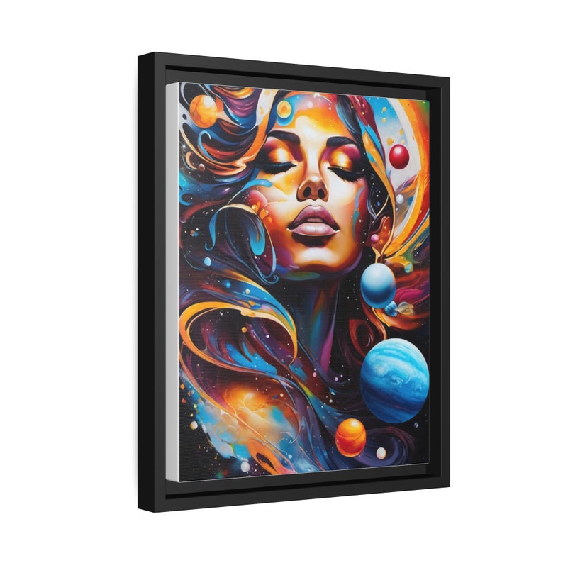 Matte Canvas, Black Frame Universe Art Gaia Psychedelic Art
