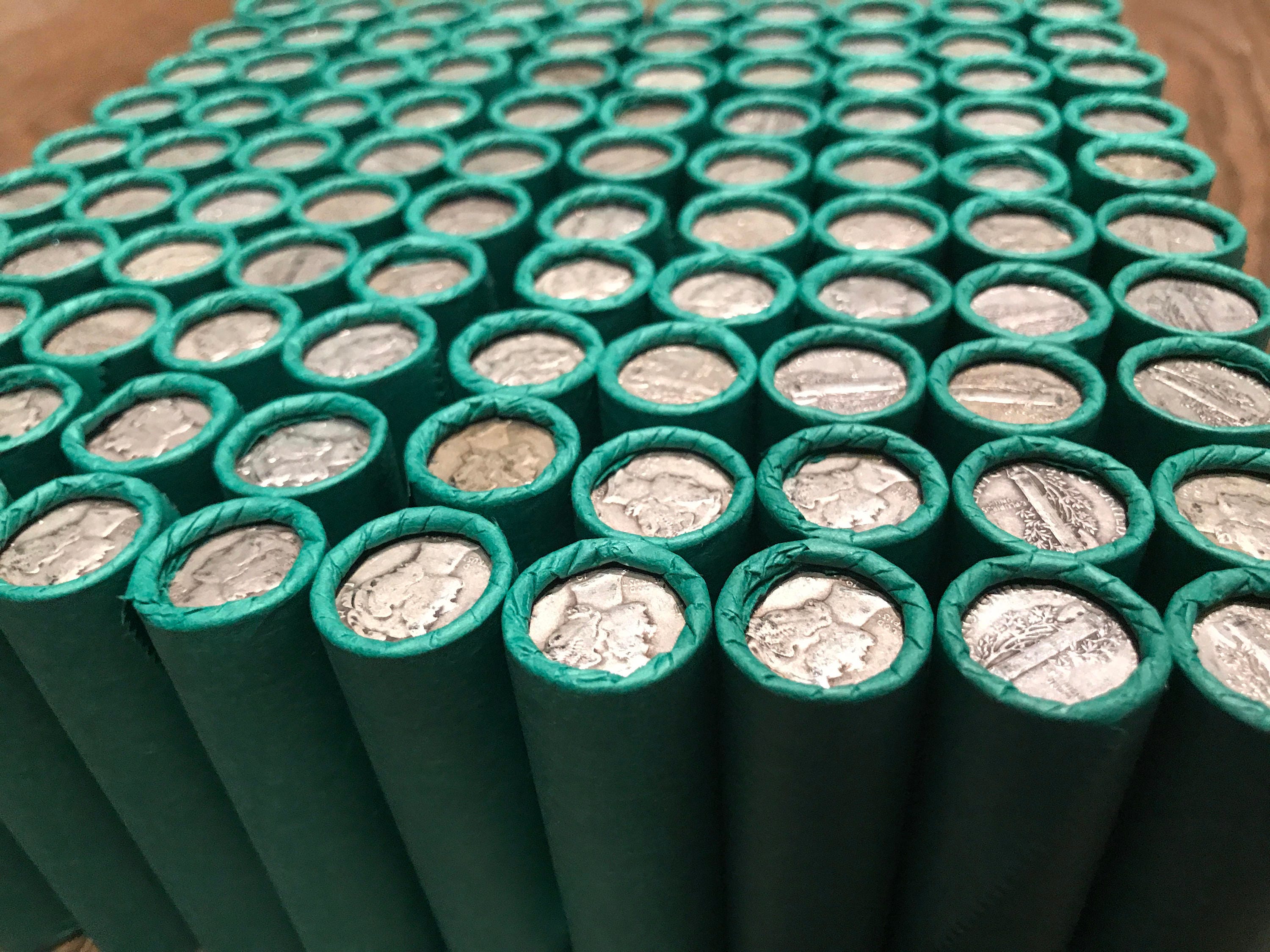 UNSEARCHED BANK ROLLS Old Coins Mercury Dimes SMint Lots Etsy
