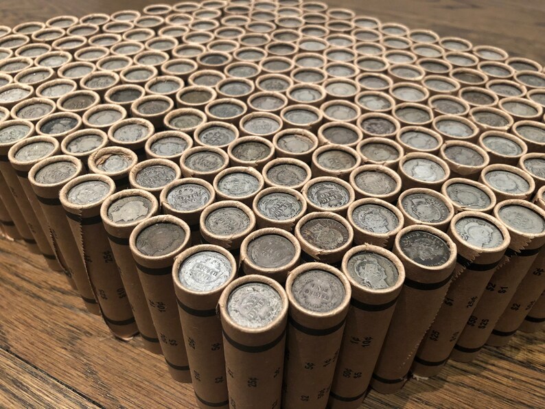 OLD COIN LOT Bank Rolls Tightly Crimped Unsearched Wheat Etsy