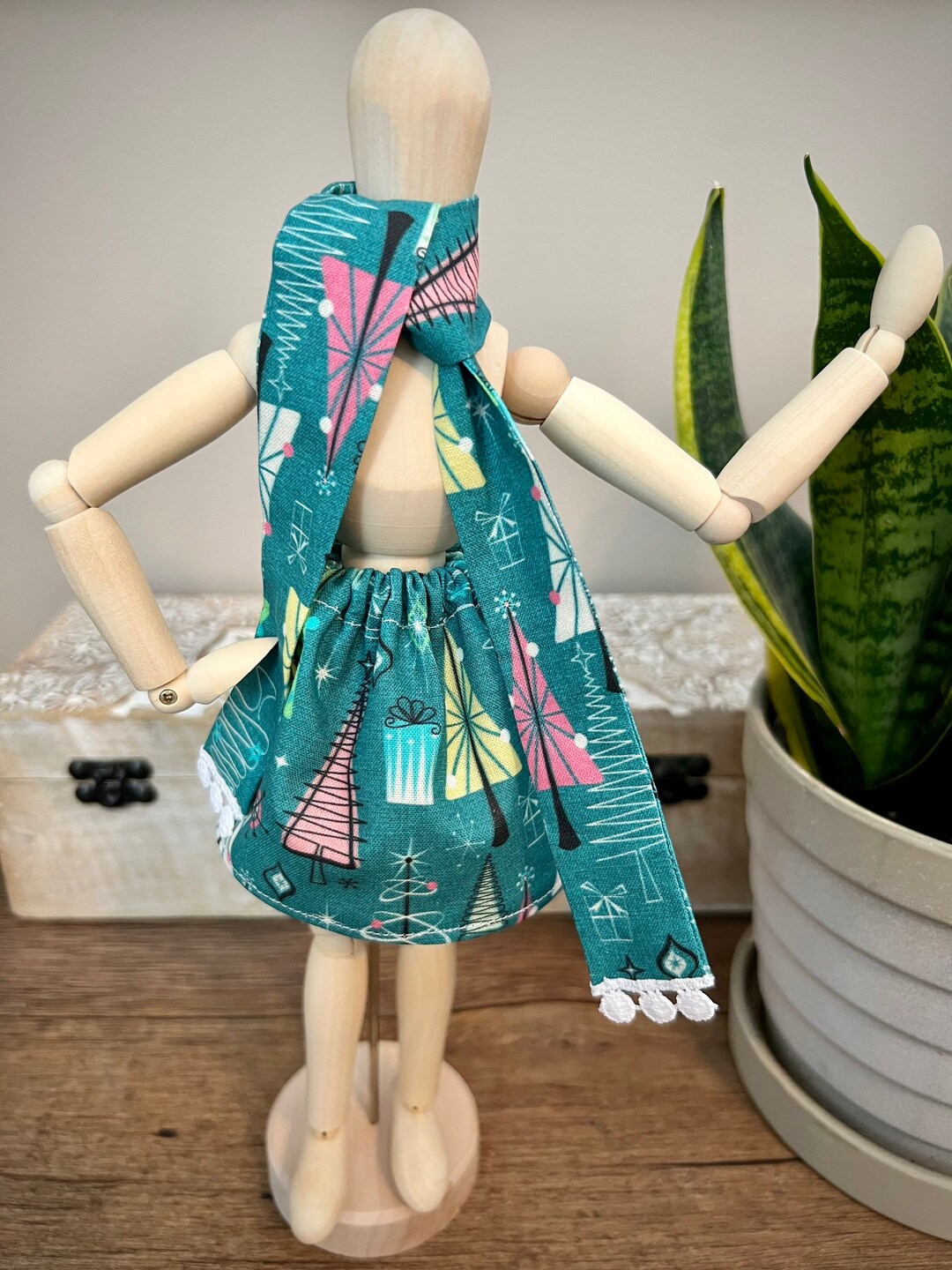 Doll/elf Skirt & Scarf Set Teal Tree Etsy