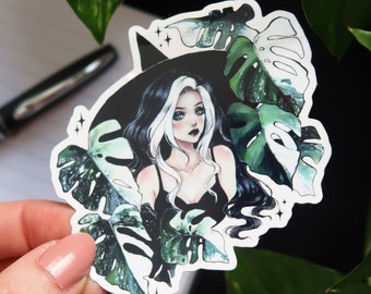 Monstera Albo Sticker OR Magnet - Monstera variegated gift for plant lovers - Monstera witch sticker waterproof for water bottle, laptop