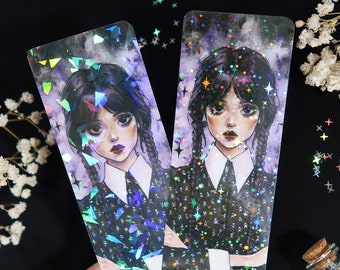 Wednesday Addams bookmark - Double side holographic bookmark - Book lover gift -