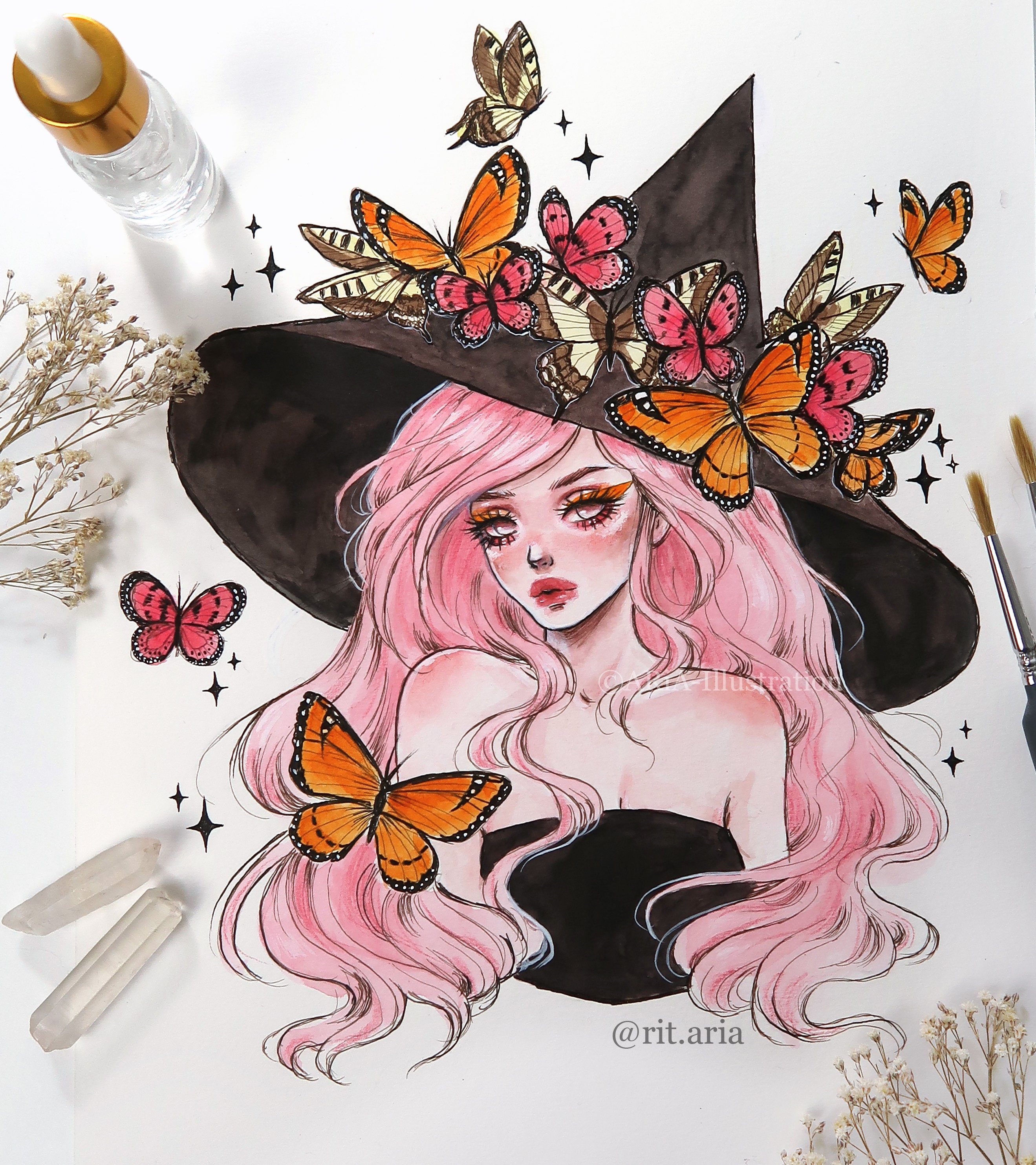 Butterfly Witch Art Print | Etsy