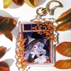 Herbst Tagtraum Glitzer Schlüsselanhänger I Acryl Charm Anhänger - Herbst Hexe Geschenk Anhänger