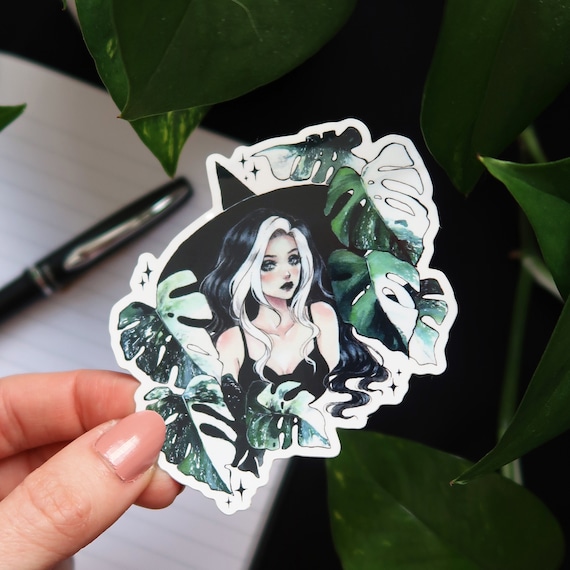 Monstera Albo Sticker OR Magnet - Monstera variegated gift for plant lovers - Monstera witch sticker waterproof for water bottle, laptop