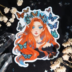 Monarchfalter holographischer Glitzer Aufkleber oder Magnet - niedlicher Schmetterling Kühlschrankmagnet - wasserfest - für Wasserflasche, Planer, Bullet Journal