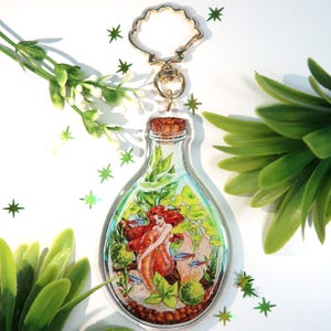 Mermaid Potion glitter keychain I Acrylic charm - dreamy cute mermaid gift - Magic potion keychain - Bottled mermaid Art