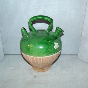 Jarra de agua muy antigua / jarra de agua / terracota vidriada / Francia / 1900 aproximadamente