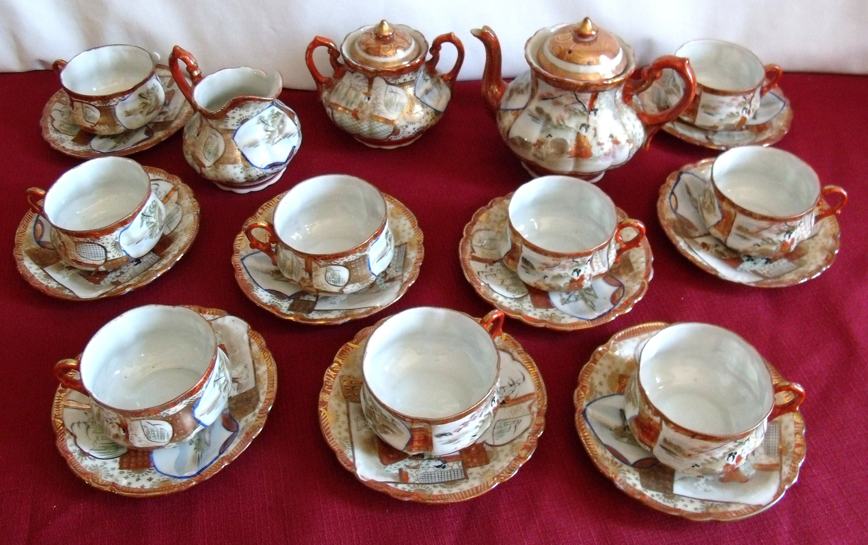 Kutani/Tea Set For 9 People Fine Porcelain American Import
