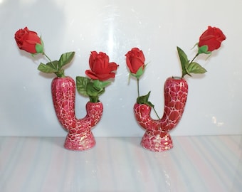 Superbe et rare grand vase Gien émaux chagrins décor mures art