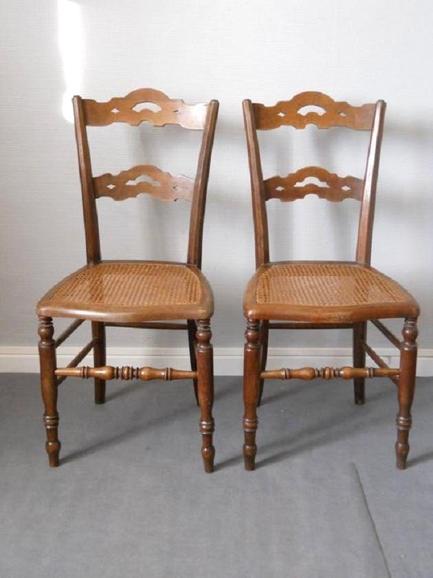 Paire de Chaises Antique Xix E Siècles Époque Victorienne Style Anglais