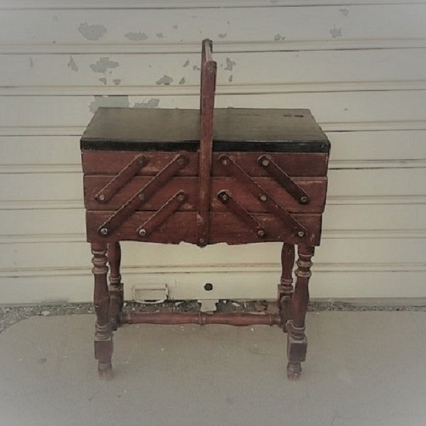 old sewing furniture called worker in France - Louis XV style - Oak wood