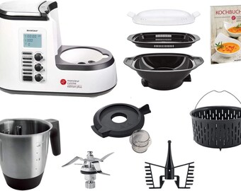 Silvercrest Robot de Cocina Monsieur Cuisine Edition Plus nuevo Accesorio Lavable Multifunción Negro, Plata