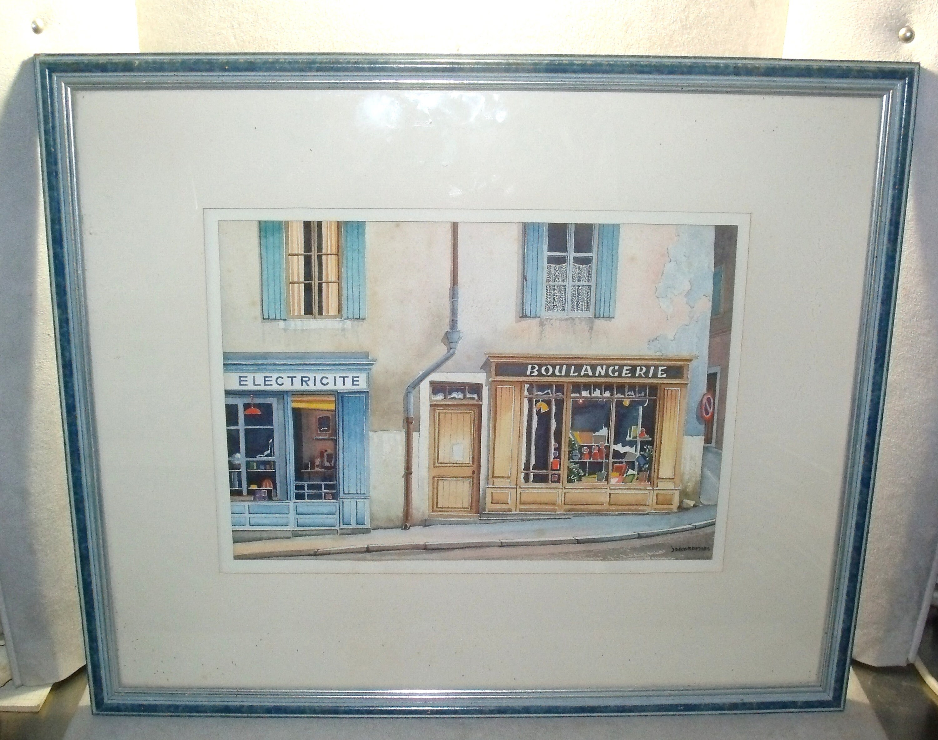 Jean Decorde/French Artist Watercolor Signed & Dated 1983 Unique Examplaire /