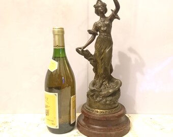 Statue in spelter  with brown patina / allegory of the harvest signed Charles Ruchot