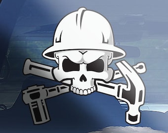 Crane operator skull crossbones decal sticker crane operators | Etsy