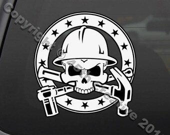 Crane operator skull crossbones decal sticker crane operators | Etsy
