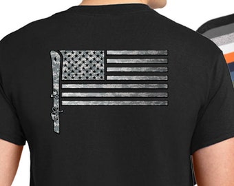 Snow Ski USA Flag T-Shirt - Amerikanische Flagge Bergski Shirt - Camouflage Flagge Ski Racing T-Shirt - Ski Flagge Shirt - Schnee Skifahrer Shirt.