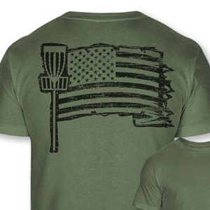 Disc Golf American Flag Athletic Short Sleeve Tee Shirt - A46