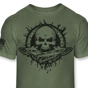 Snowmobiling Skull T-Shirt - Snowmobile Crossbones Athletic T Shirt - Jolly Roger Snowmobiler American Flag Tee - A130