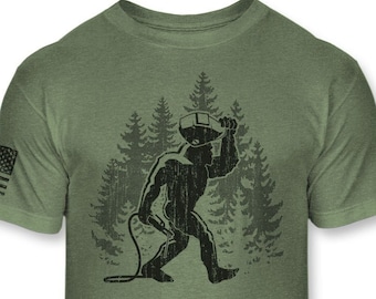Bigfoot Welder T-Shirt - Funny Sasquatch Welders shirt - Bigfoot Welding shirt - Metal Working Fabricator Athletic Blend Tee Shirt - A269