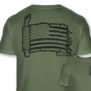 Men&#39;s Trucking American Flag Athletic Short Sleeve Tee Shirt - A67