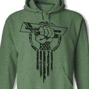 Concrete Finisher Hero Hoodie - Concrete Finishing Superhero Fist Sweater - Concrete Worker Hooded Sweatshirt - Concrete Laborer Hoody  HA24