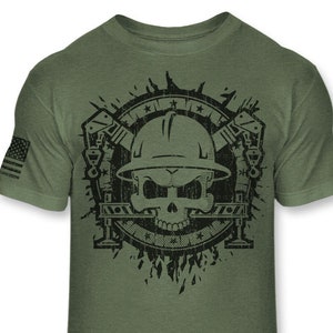Crane Operator Skull T-Shirt - Telescopic Crane Hook Crossbones Athletic T Shirt - Jolly Roger Mobile Crane American Flag Tee - A150