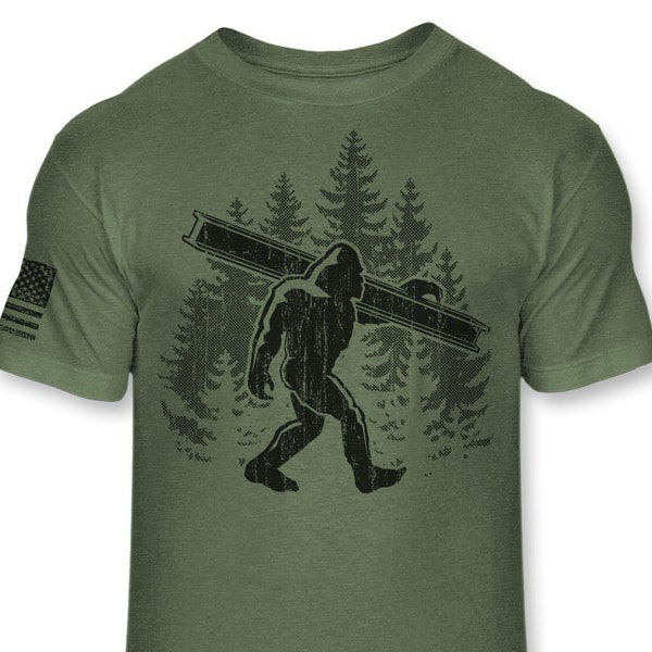 Bigfoot Ironworker T-Shirt - Funny Sasquatch Ironworker shirt - Bigfoot iron working shirt - Athletic Blend Tee Shirt - A184