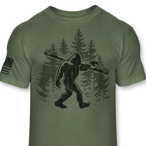 Bigfoot Contractor T-Shirt - Funny Sasquatch General Contractor shirt - Bigfoot contracting shirt - Athletic Blend Tee Shirt - A185