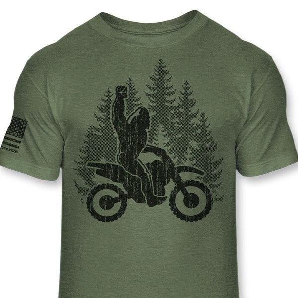 Bigfoot Dirt Bike T-Shirt - Funny Sasquatch Dirt biking shirt - Bigfoot Enduro shirt - Motocross Athletic Tee Shirt - A192