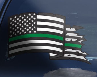 DISTRESSED UNITED STATES ARMY  FLAG RANGER VINYL DECAL STICKER 5.0/" x 8.0/"