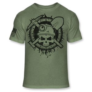 Miner Skull Graphic T-Shirt: Soft Blend Crossbones Design - A399
