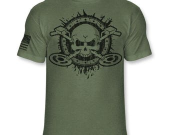 Metal Detecting Crossbones Skull T-Shirt: Detectorist Skull Soft Blend Tee - A123