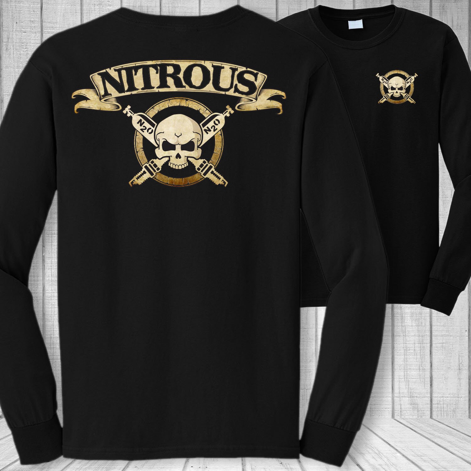 Nitrous Racing Skull Long Sleeve TShirt Nitrous Oxide Tank Etsy