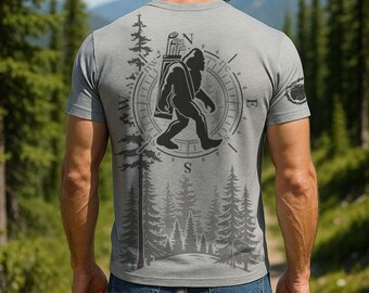 Bigfoot Golf T-Shirt for Men - Funny Sasquatch Golfing Shirt - Ultra Soft Blend, No-Feel Print - Light Weight T-Shirt - F206